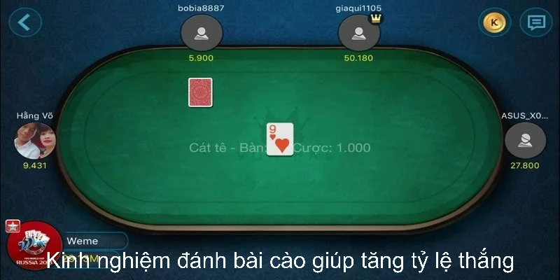 Kinh nghiệm đánh bài cào giúp tăng tỷ lệ thắng